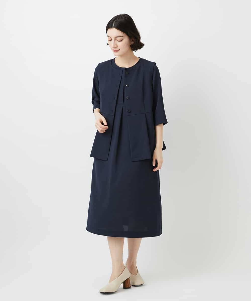 NHEGF88330 GIANNI LO GIUDICE(小さいサイズ)(メゾン ドゥ サンク) [セットアップ対応]リネンライクワンピース ライトグレー