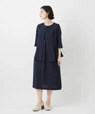 NHEGF88330 GIANNI LO GIUDICE(小さいサイズ)(メゾン ドゥ サンク) [セットアップ対応]リネンライクワンピース ライトグレー