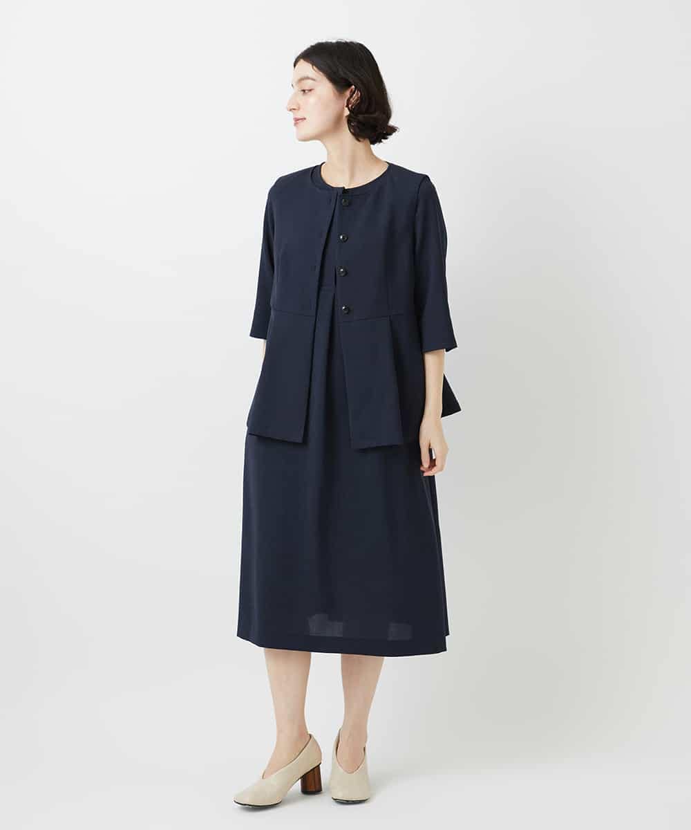 NHEGF88330 GIANNI LO GIUDICE(小さいサイズ)(メゾン ドゥ サンク) [セットアップ対応]リネンライクワンピース ライトグレー