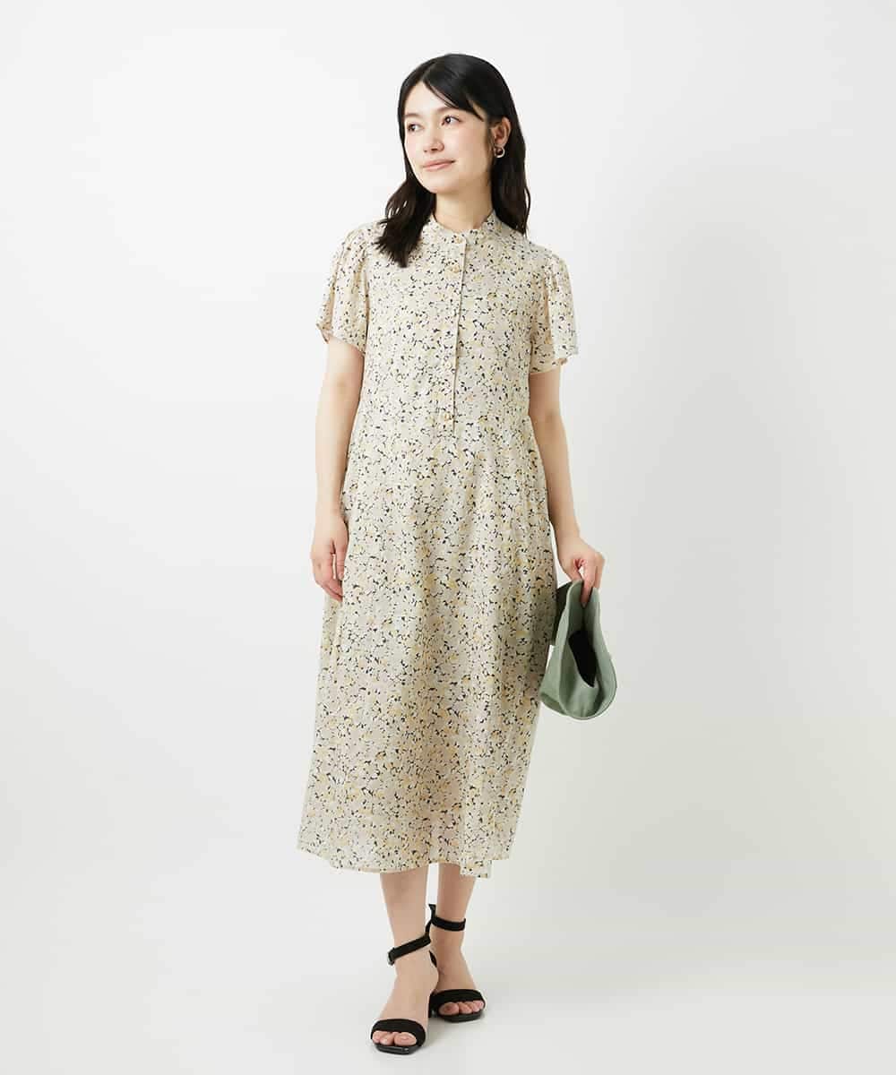 NHEGF94360 GIANNI LO GIUDICE(小さいサイズ)(メゾン ドゥ サンク) 小花プリントワンピース ベージュ系