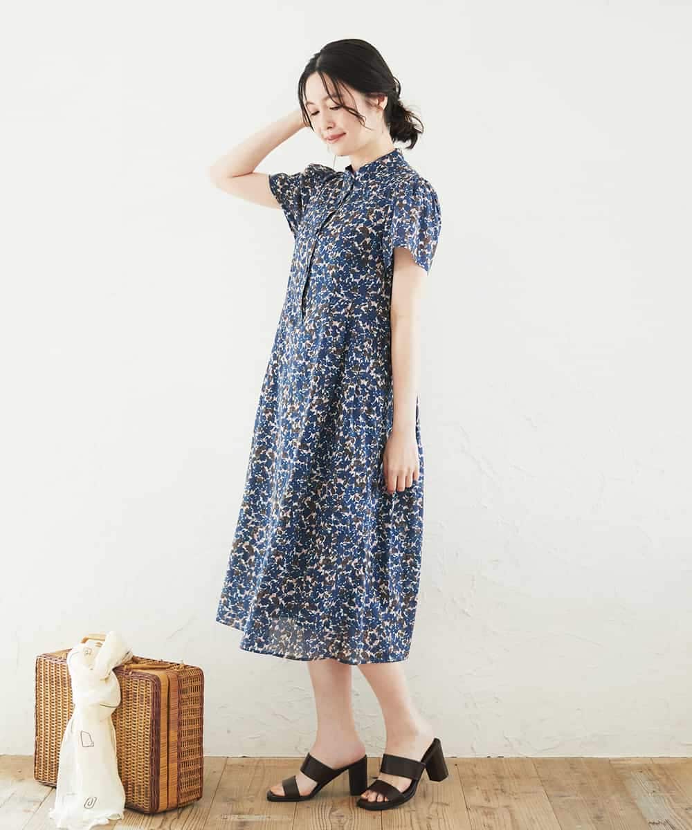 NHEGF94360 GIANNI LO GIUDICE(小さいサイズ)(メゾン ドゥ サンク) 小花プリントワンピース ベージュ系