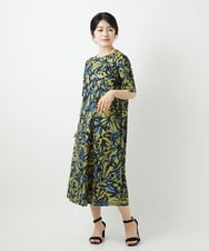 NHEGF95330 GIANNI LO GIUDICE(小さいサイズ)(メゾン ドゥ サンク) リーフプリントワンピース アイボリー系
