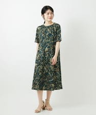 NHEGF95330 GIANNI LO GIUDICE(小さいサイズ)(メゾン ドゥ サンク) リーフプリントワンピース アイボリー系