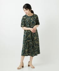 NHEGF95330 GIANNI LO GIUDICE(小さいサイズ)(メゾン ドゥ サンク) リーフプリントワンピース アイボリー系