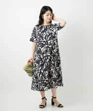 NHEGF95330 GIANNI LO GIUDICE(小さいサイズ)(メゾン ドゥ サンク) リーフプリントワンピース アイボリー系