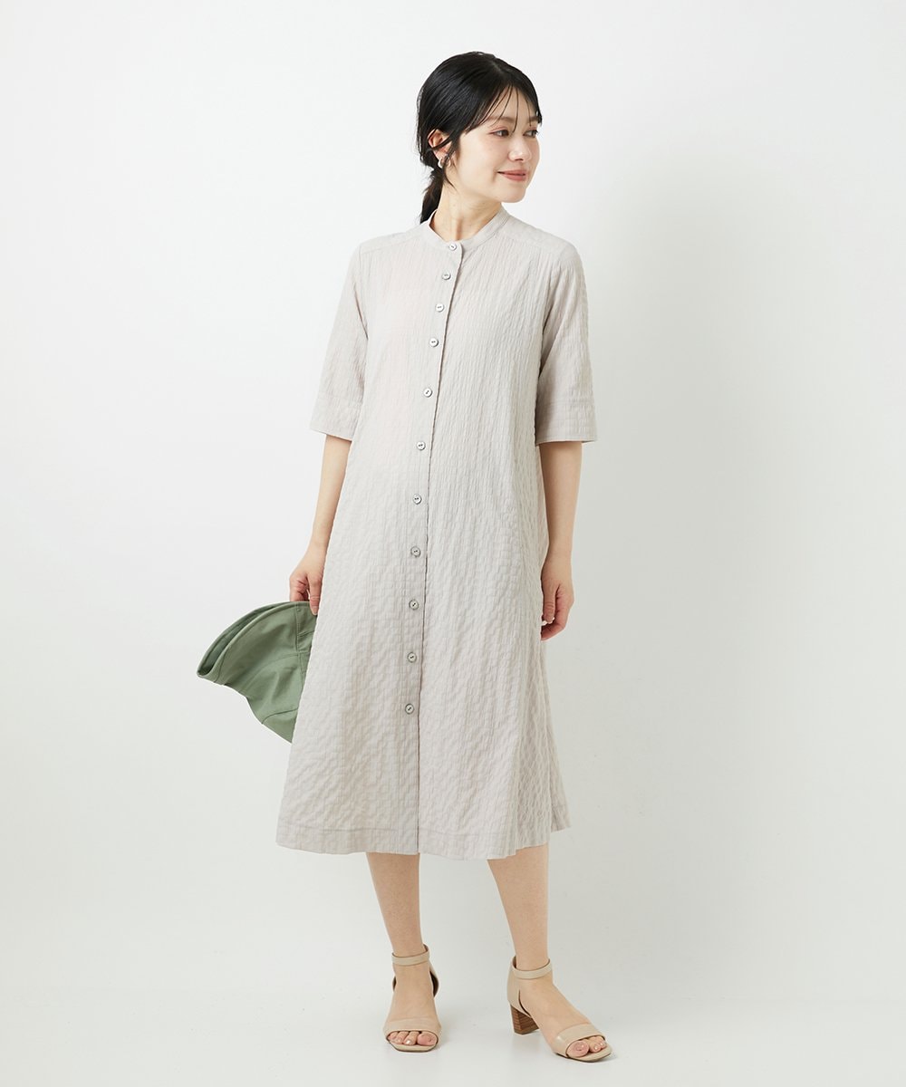 NHEGF96360 GIANNI LO GIUDICE(小さいサイズ)(メゾン ドゥ サンク) サッカーチェックシャツワンピース ライトブルー