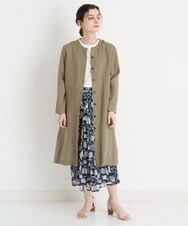 NHEGU82270 GIANNI LO GIUDICE(小さいサイズ)(メゾン ドゥ サンク) [イタリア製生地使用]リネンロングシャツブラウス ライトベージュ