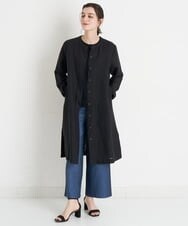 NHEGU82270 GIANNI LO GIUDICE(小さいサイズ)(メゾン ドゥ サンク) [イタリア製生地使用]リネンロングシャツブラウス ライトベージュ