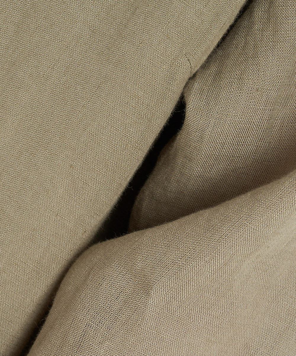 NHEGU82270 GIANNI LO GIUDICE(小さいサイズ)(メゾン ドゥ サンク) [イタリア製生地使用]リネンロングシャツブラウス ライトベージュ