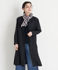 NHEGU82270 GIANNI LO GIUDICE(小さいサイズ)(メゾン ドゥ サンク) [イタリア製生地使用]リネンロングシャツブラウス ブラック
