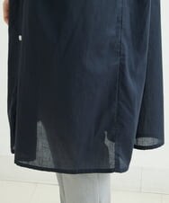 NHEGU85230 GIANNI LO GIUDICE(小さいサイズ)(メゾン ドゥ サンク) コットンボイルノーカラーシャツワンピース ネイビー