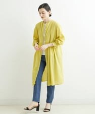 NHEGU85230 GIANNI LO GIUDICE(小さいサイズ)(メゾン ドゥ サンク) コットンボイルノーカラーシャツワンピース ネイビー