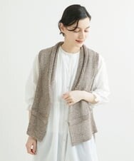NHEGU85230 GIANNI LO GIUDICE(小さいサイズ)(メゾン ドゥ サンク) コットンボイルノーカラーシャツワンピース ネイビー