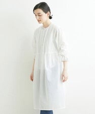 NHEGU85230 GIANNI LO GIUDICE(小さいサイズ)(メゾン ドゥ サンク) コットンボイルノーカラーシャツワンピース ホワイト