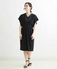 NHEGU87290 GIANNI LO GIUDICE(小さいサイズ)(メゾン ドゥ サンク) ストレッチポンチワンピースドレス ライトブルー
