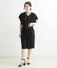 NHEGU87290 GIANNI LO GIUDICE(小さいサイズ)(メゾン ドゥ サンク) ストレッチポンチワンピースドレス ライトブルー