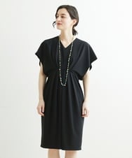 NHEGU87290 GIANNI LO GIUDICE(小さいサイズ)(メゾン ドゥ サンク) ストレッチポンチワンピースドレス ライトブルー