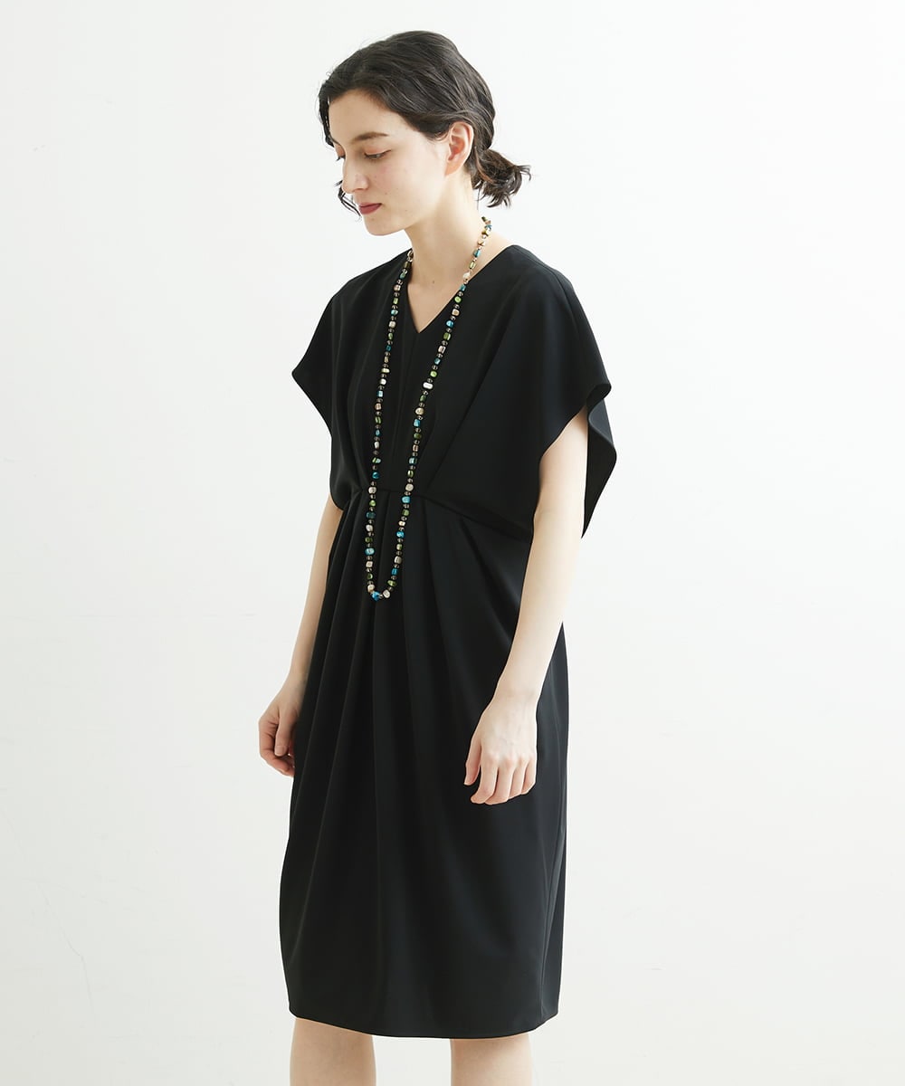 NHEGU87290 GIANNI LO GIUDICE(小さいサイズ)(メゾン ドゥ サンク) ストレッチポンチワンピースドレス ライトブルー