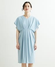 NHEGU87290 GIANNI LO GIUDICE(小さいサイズ)(メゾン ドゥ サンク) ストレッチポンチワンピースドレス ライトブルー