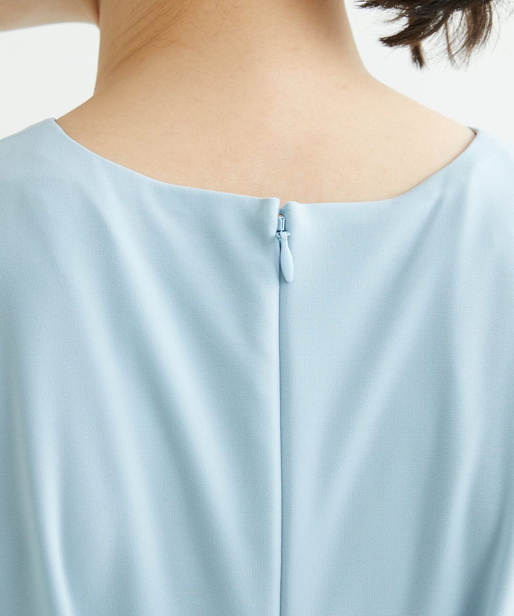 NHEGU87290 GIANNI LO GIUDICE(小さいサイズ)(メゾン ドゥ サンク) ストレッチポンチワンピースドレス ライトブルー