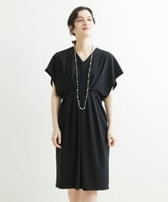 NHEGU87290 GIANNI LO GIUDICE(小さいサイズ)(メゾン ドゥ サンク) ストレッチポンチワンピースドレス ブラック