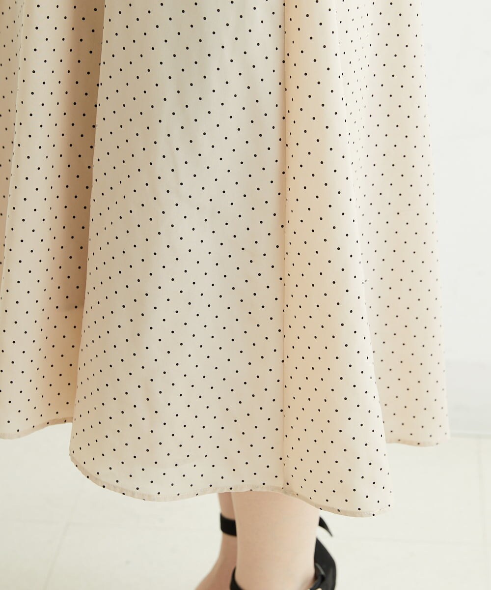 NHEGU88290 GIANNI LO GIUDICE(小さいサイズ)(メゾン ドゥ サンク) ドットプリントワンピースドレス ベージュ