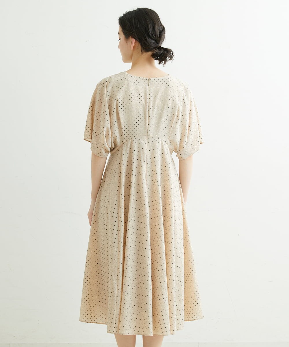 NHEGU88290 GIANNI LO GIUDICE(小さいサイズ)(メゾン ドゥ サンク) ドットプリントワンピースドレス ベージュ