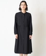 NHEGX85360 GIANNI LO GIUDICE(小さいサイズ)(メゾン ドゥ サンク) [日本製]バンドカラーシャツワンピース ブラック