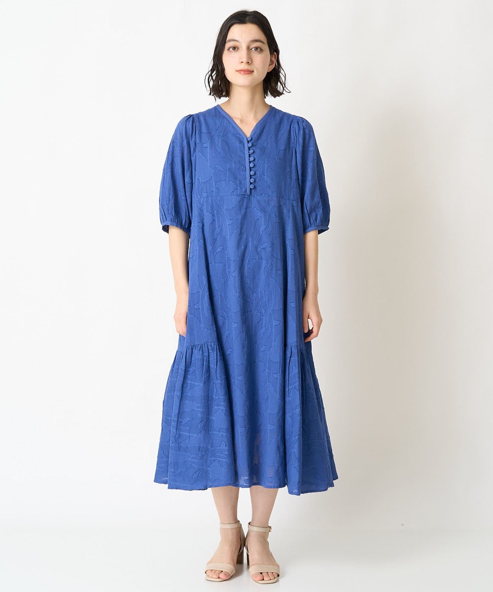 フラワーカットジャガードロングワンピース(ワンピース) | GIANNI LO  