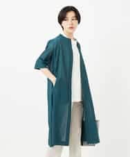 NHEHC90390 GIANNI LO GIUDICE(小さいサイズ)(メゾン ドゥ サンク) 先染めボイルワッシャーワンピース ネイビー