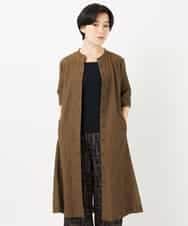 NHEHC90390 GIANNI LO GIUDICE(小さいサイズ)(メゾン ドゥ サンク) 先染めボイルワッシャーワンピース ネイビー