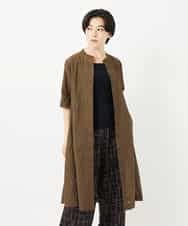 NHEHC90390 GIANNI LO GIUDICE(小さいサイズ)(メゾン ドゥ サンク) 先染めボイルワッシャーワンピース ネイビー