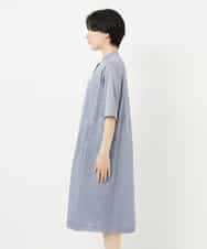 NHEHC90390 GIANNI LO GIUDICE(小さいサイズ)(メゾン ドゥ サンク) 先染めボイルワッシャーワンピース ネイビー