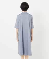 NHEHC90390 GIANNI LO GIUDICE(小さいサイズ)(メゾン ドゥ サンク) 先染めボイルワッシャーワンピース ネイビー