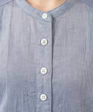 NHEHC90390 GIANNI LO GIUDICE(小さいサイズ)(メゾン ドゥ サンク) 先染めボイルワッシャーワンピース ネイビー