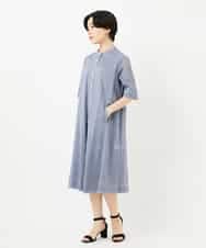 NHEHC90390 GIANNI LO GIUDICE(小さいサイズ)(メゾン ドゥ サンク) 先染めボイルワッシャーワンピース ネイビー