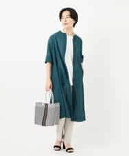 NHEHC90390 GIANNI LO GIUDICE(小さいサイズ)(メゾン ドゥ サンク) 先染めボイルワッシャーワンピース ネイビー