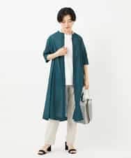 NHEHC90390 GIANNI LO GIUDICE(小さいサイズ)(メゾン ドゥ サンク) 先染めボイルワッシャーワンピース ネイビー