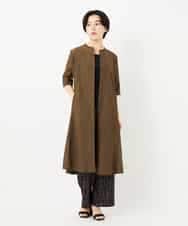 NHEHC90390 GIANNI LO GIUDICE(小さいサイズ)(メゾン ドゥ サンク) 先染めボイルワッシャーワンピース ネイビー