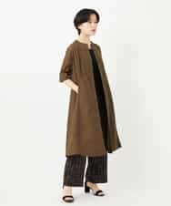 NHEHC90390 GIANNI LO GIUDICE(小さいサイズ)(メゾン ドゥ サンク) 先染めボイルワッシャーワンピース ネイビー