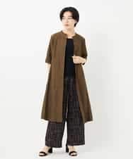 NHEHC90390 GIANNI LO GIUDICE(小さいサイズ)(メゾン ドゥ サンク) 先染めボイルワッシャーワンピース ネイビー