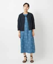 NHEHD06430 GIANNI LO GIUDICE(小さいサイズ)(メゾン ドゥ サンク) リネンドットワンピース ブルー