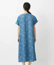 NHEHD06430 GIANNI LO GIUDICE(小さいサイズ)(メゾン ドゥ サンク) リネンドットワンピース ブルー