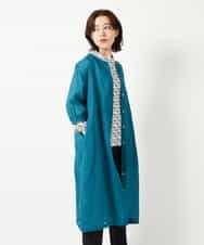 NHEHE60330 GIANNI LO GIUDICE(小さいサイズ)(メゾン ドゥ サンク) 麻シャンブレープリントワンピース ライトグリーン