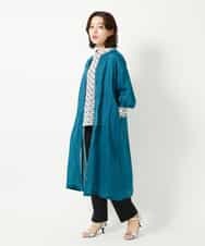 NHEHE60330 GIANNI LO GIUDICE(小さいサイズ)(メゾン ドゥ サンク) 麻シャンブレープリントワンピース イエローベージュ