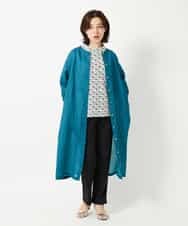 NHEHE60330 GIANNI LO GIUDICE(小さいサイズ)(メゾン ドゥ サンク) 麻シャンブレープリントワンピース イエローベージュ