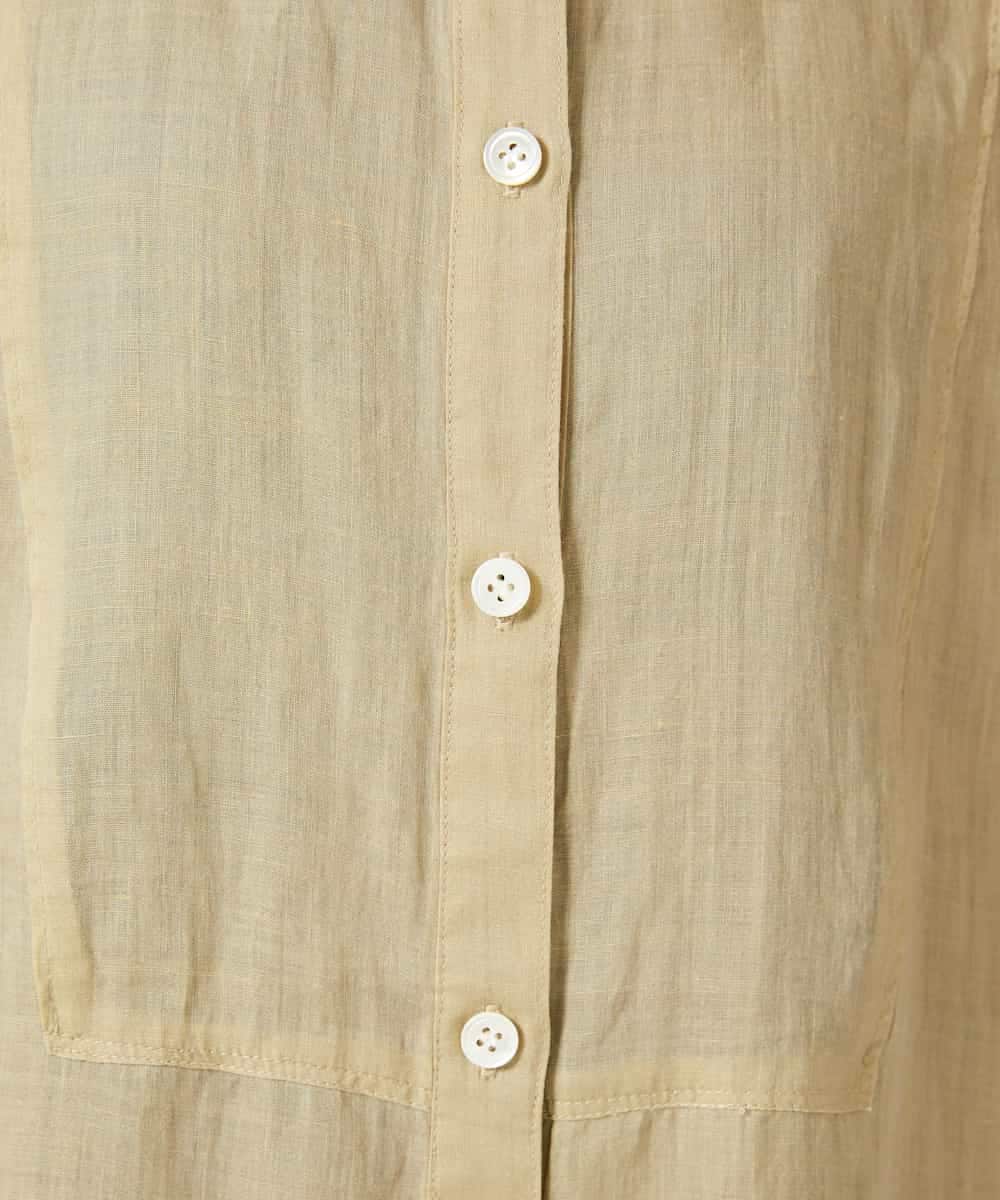 NHEHE60330 GIANNI LO GIUDICE(小さいサイズ)(メゾン ドゥ サンク) 麻シャンブレープリントワンピース イエローベージュ
