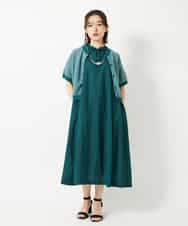 NHEHE61290 GIANNI LO GIUDICE(小さいサイズ)(メゾン ドゥ サンク) コットンストライプギンガムワンピース イエロー