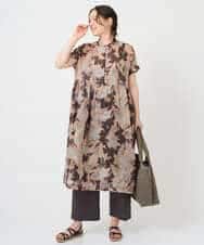 NHEHE62390 GIANNI LO GIUDICE(小さいサイズ)(メゾン ドゥ サンク) リネンフラワープリントワンピース ベージュ