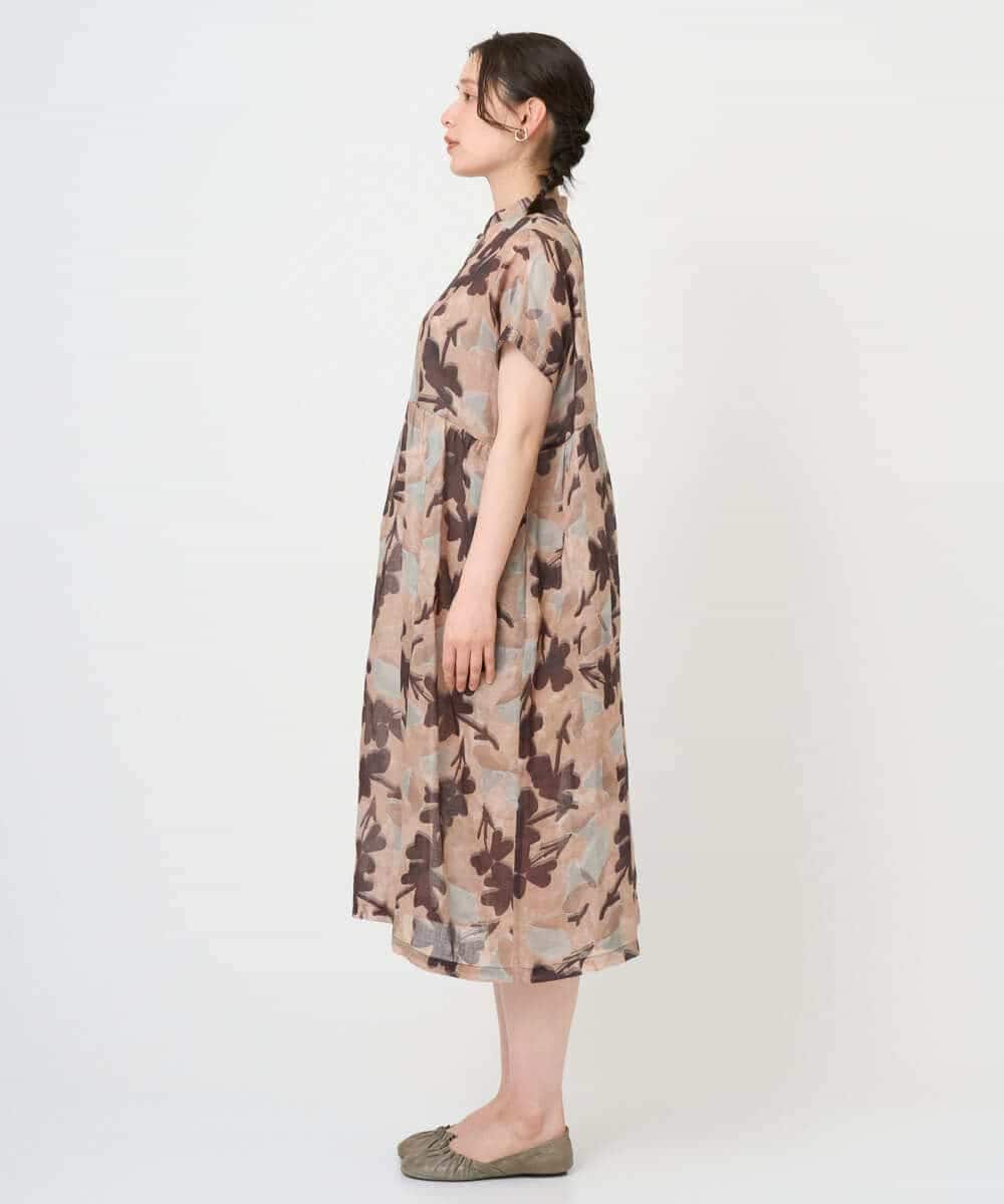 NHEHE62390 GIANNI LO GIUDICE(小さいサイズ)(メゾン ドゥ サンク) リネンフラワープリントワンピース ベージュ